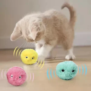 (3pcs) Interactive Ball Smart Cat Toys Plush Electric Catnip Training Toy Kitten Touch Sounding Pet Product Squeak Toy Ball